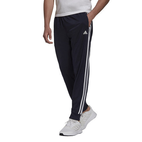 adidas Men's Essentials Warm-Up Slim Tapered 3-Stripes Tracksuit Bottoms, Legend Ink/White, Small