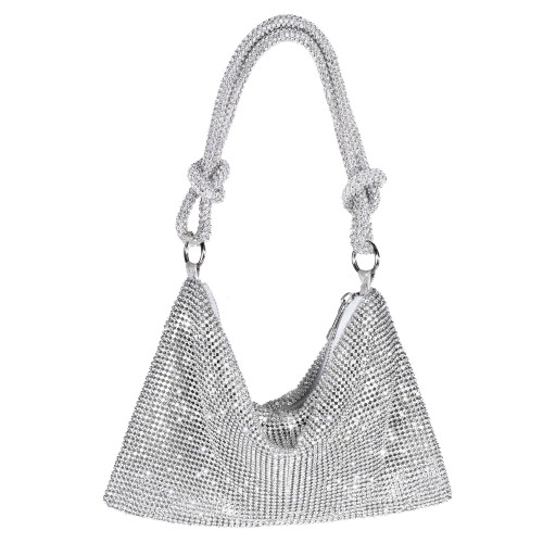 Rhinestone Purse Sparkly Evening bag Silver Clutch Purses for Women Evening, Cross Body Handbags for Party Prom Club Wedding