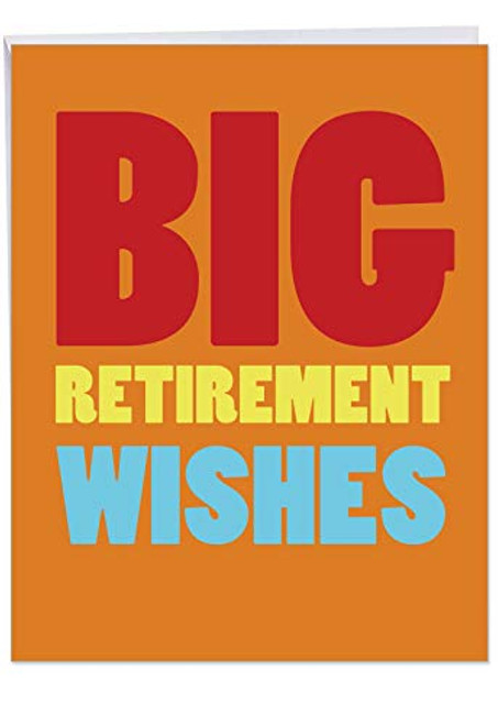 Extra Large Retirement Card with Envelope (Letterhead 8.5 x 11 Inch) - 'Big Retirement Wishes' & Congratulations Greeting Card - Appreciation & Farewell Card for Boss, Employee, Coworker J2734RTG Extra Large Retirement Card with Envelope (Letterhead 8.5 x 11 Inch) - 'Big Retirement Wishes' & Congratulations Greeting Card - Appreciation & Farewell Card for Boss, Employee, Coworker J2734RTG