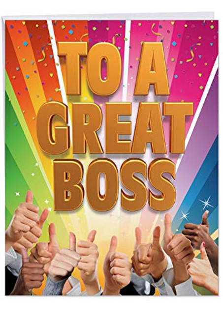 Large 8.5 x 11 Inch Greeting Card with Envelope - Big Thank You to a Great Boss, from All' - Best Boss, CEO, Manager Award Gift - Personalized Thanks and Appreciation from Staff J5862TYG-US Large 8.5 x 11 Inch Greeting Card with Envelope - Big Thank You to a Great Boss, from All' - Best Boss, CEO, Manager Award Gift - Personalized Thanks and Appreciation from Staff J5862TYG-US