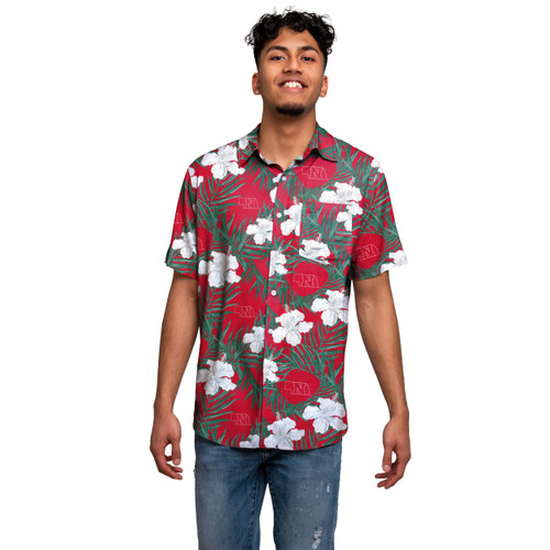 FOCO Nebraska Cornhuskers NCAA Mens Hawaiian Button Up Shirt - L FOCO Nebraska Cornhuskers NCAA Mens Hawaiian Button Up Shirt - L