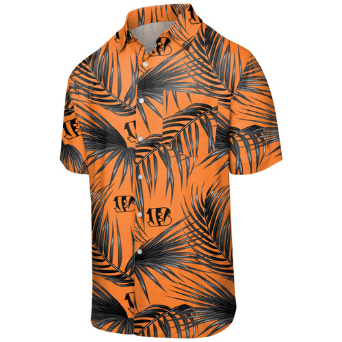 FOCO Cincinnati Bengals NFL Mens Hawaiian Button Up Shirt - XXL FOCO Cincinnati Bengals NFL Mens Hawaiian Button Up Shirt - XXL