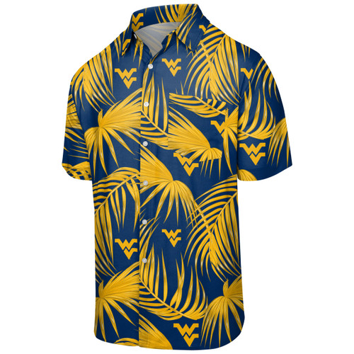 FOCO West Virginia Mountaineers NCAA Mens Hawaiian Button Up Shirt - XXL FOCO West Virginia Mountaineers NCAA Mens Hawaiian Button Up Shirt - XXL