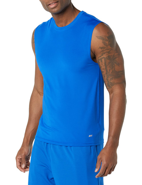 Amazon Essentials Men's Tech Stretch Tank Baselayer, Blue, X-Large