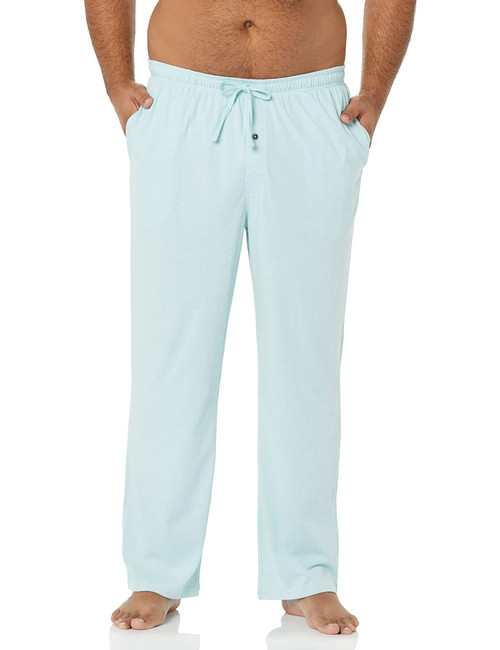 Amazon Essentials Men's Knit Pajama Pant, Light Blue Heather, Medium