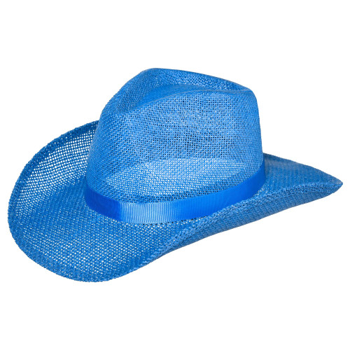 amscan Straw Cowboy Hat | Blue | Adult Size | 1 Pc.