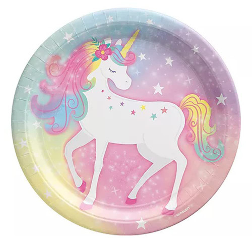 amscan Unicorn Round Paper Plates | 7 Inches | Multicolor | Pack of 8