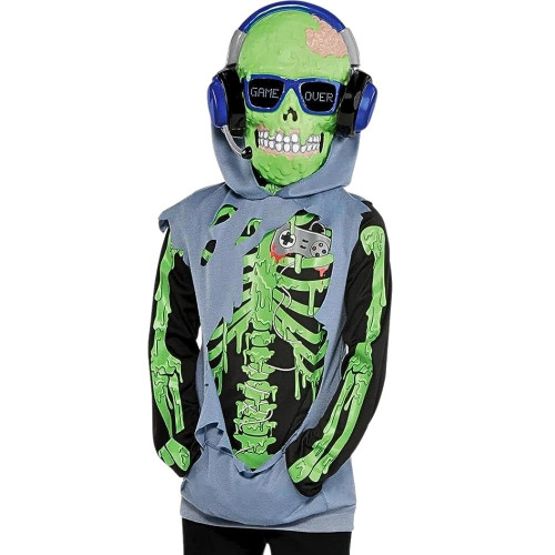 amscan Kids Glow-in-the-Dark Zombie Gamer Costume Set - Medium (8-10) 1 Set Fun & Spooky Halloween Outfit for Parties and Dress-Up