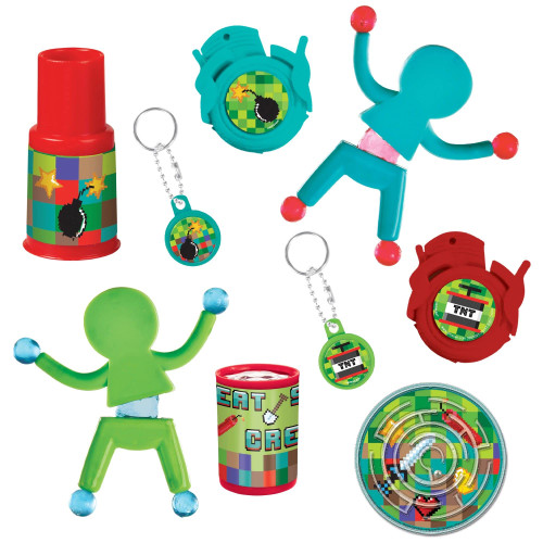 Amscan Pixel Party Mega Mix Value Pack - 11 1/2' x 8' | Multicolor | 8 Pcs.