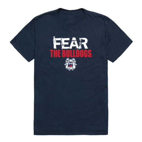 California State University Fresno Bulldogs Fear Tee T-Shirt - Navy, Medium