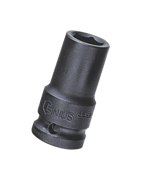 Genius Tools 1/2" Dr. 11mm Semi-Deep Thin Wall Impact Socket (CR-Mo) - 445211