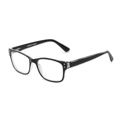 Foster Grant mens Tristan Pop of Power Bifocal Style Blue Light Reading Glasses, Shiny Black, 52mm US