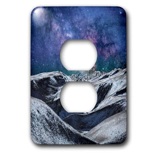 3dRose Mysterious Science Fiction Landscape of Planet in Space with Many Stars-2 Plug Outlet Cover (LSP_292620_6), Varies