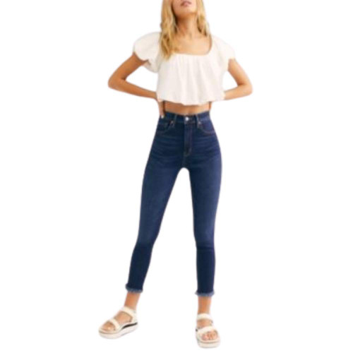 Free People Womens Denim Ankle Jeans Blue 24