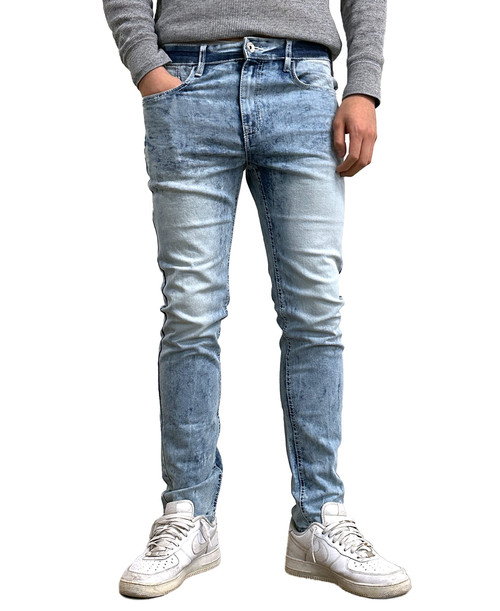 Southpole Men's Stretch Signature Denim, Light Sand Blue