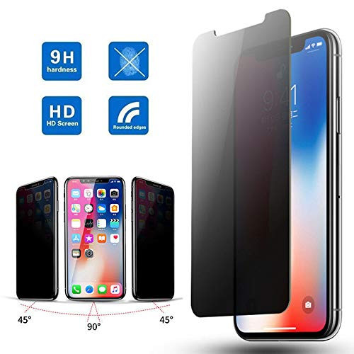 BESTeck (2-Pack Screen Protector Compatible for Apple iPhone Xs Max 6.5 Inch Premium Privacy 3D Curved Anti-Spy CASE Friendly Glass Screen Protector for iPhone Xs Max