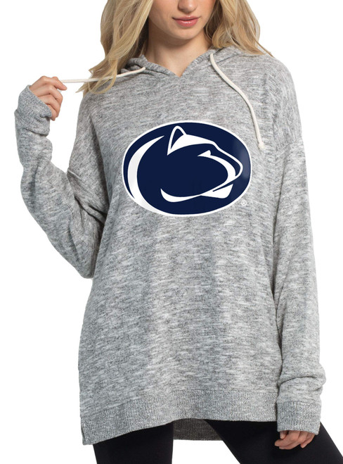 Chicka-d NCAA Penn State Nittany Lions Womens Cozy Fleece Tunic, Heather Grey, Large