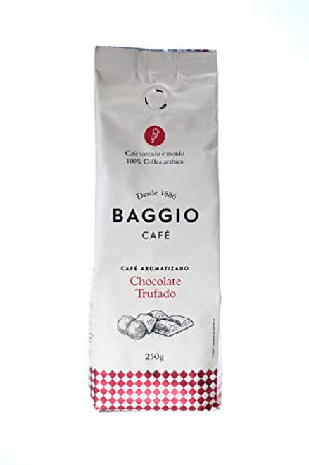 Baggio Coffee Truffled Chocolate, Flavored Ground Coffee, Medium Roast, Fresh Roasted Brazilian Gourmet Coffee, 8.8oz (1) Baggio Coffee Truffled Chocolate, Flavored Ground Coffee, Medium Roast, Fresh Roasted Brazilian Gourmet Coffee, 8.8oz (1)