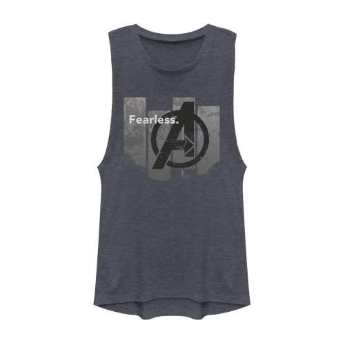 Marvel Fearless Women's Muscle Tank, Denim Blue Heather, Large