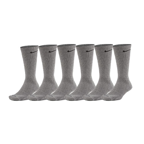 Nike Men`s Everyday Plus Cushioned Training Crew Socks 6 Pack (Large, C_H(SX6897-065)/B)
