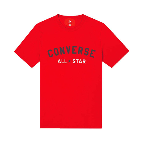 Converse Men's All Star Chuck Taylor Patch Logo Tee (Medium, Red (Text Logo))