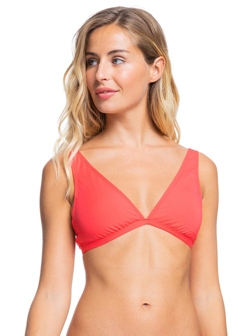 Roxy womens Solid Beach Classics Elongated Bikini Top, Cayenne, Small US