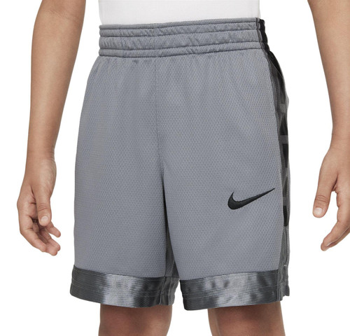 Nike Boy's Dry Shorts Elite Stripe (Little Kids/Big Kids) Smoke Grey/Black LG (14-16 Big Kid)