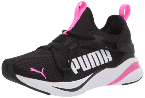 PUMA Softride Rift Slip On Running Shoe, Black-Luminous Pink White, 6 US Unisex Big Kid