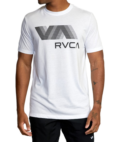 RVCA Mens Sport Drirelease VA Tees - RVCA Blur (White, Medium)