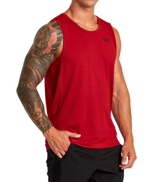 RVCA Men's Sport Vent Tank Top - Cardinal | XX-Large