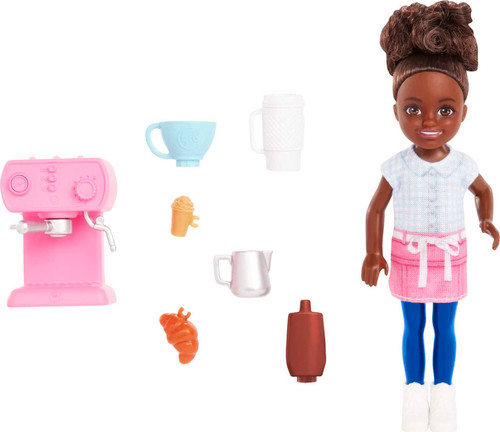 Barbie Toys, Chelsea Doll and Accessories Barista Set, Can Be Small Doll with 7 Themed Pieces? Barbie Toys, Chelsea Doll and Accessories Barista Set, Can Be Small Doll with 7 Themed Pieces?