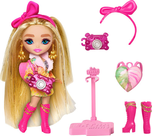 Barbie Extra Minis Travel Doll with Safari Fashion, Barbie Extra Fly Small Doll, Animal-Print Outfit with Accessories Barbie Extra Minis Travel Doll with Safari Fashion, Barbie Extra Fly Small Doll, Animal-Print Outfit with Accessories