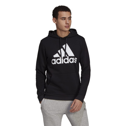 adidas Men's Essentials Fleece Big Logo Hoodie, Black/White, XX-Large