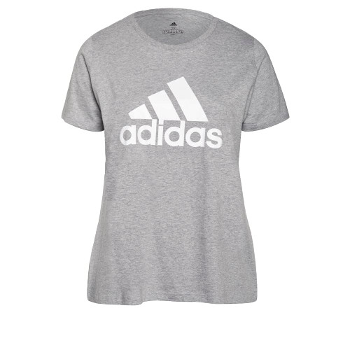adidas Women's Essentials Logo Tee, Medium Grey Heather/White