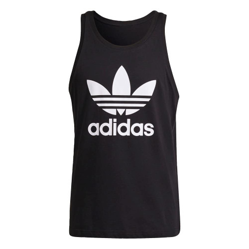 adidas Originals Men's Adicolor Trefoil Tank Top, Black/White, Small