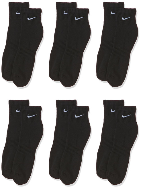 Nike Men's Everyday Cushion Ankle Training 6 Pair Socks, Black/White, X-Large