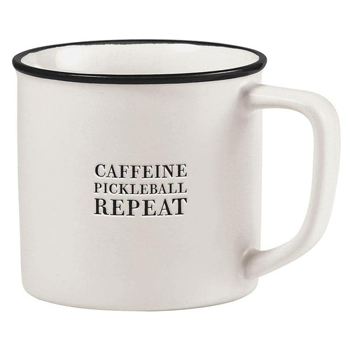 Santa Barbara Design Studio Pickleball Gift Coffee Cup Lili + Delilah Stoneware Coffee Mug, 16-Ounce, Caffeine Pickleball Repeat