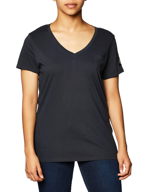 Calvin Klein Women's Short Sleeve V-Neck T-Shirt, Off White, Small