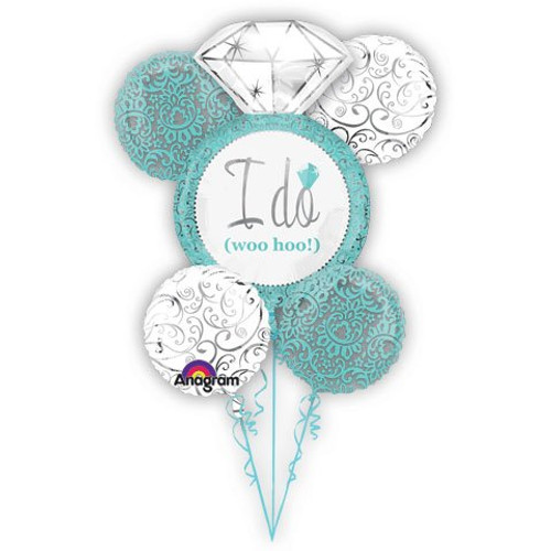Anagram International Robins Egg Blue Wedding Bouquet of Balloons Anagram International Robins Egg Blue Wedding Bouquet of Balloons