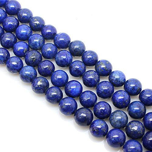 Ruilong Natural Color Genuine Blue Lapis Lazuli Real Gemstone Loose Beads for Necklace Jewelry Making (8MM) Ruilong Natural Color Genuine Blue Lapis Lazuli Real Gemstone Loose Beads for Necklace Jewelry Making (8MM)