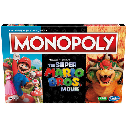 Hasbro Gaming Monopoly The Super Mario Bros.Movie Edition Kids Board Game | Family Games for Super Mario Fans | Includes Bowser Token | Ages 8+ | 2-6 Players