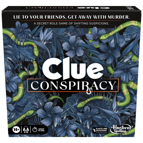 Clue Conspiracy Board Game for Adults and Teens, Great Halloween Party Game, Secret Role Strategy Games, Ages 14+, 4-10 Players, 45 Minutes, Mystery & Party Games