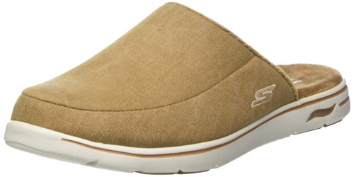 Skechers Men's Gowalk Arch Fit Lounge-Comfy Indoor Outdoor Athletic House Shoe Slippers, Wheat, 7.5