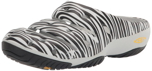 KEEN Women's Yogui Comfortable Slip On Lightweight Clogs, ATMS Zebra Star/Multi, 9