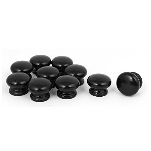 uxcell Home Cabinet Drawer 33mmx25mm Wooden Wood Pull Knob Grab Handle Black 10pcs