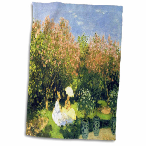 3dRose Florene - Famous Art - Print of Monet Painting The Garden - Towels (twl-203699-1)