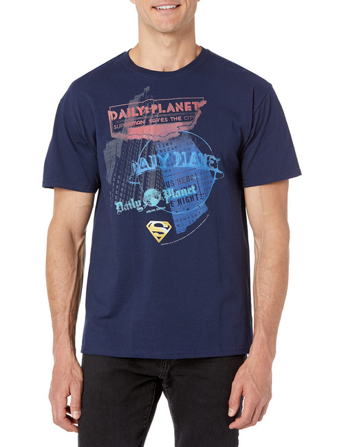 DC Comics Superman Daily Destination Basic Solid Tee Navy