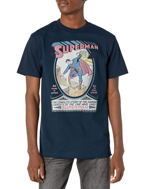 DC Comics Superman Daring Exploits Basic Solid Tee Navy