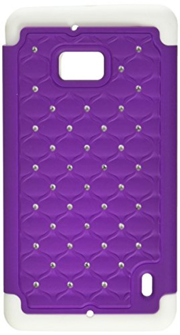 MyBat Asmyna Luxurious Lattice Dazzling TotalDefense Protector Cover for Nokia 929 Lumia Icon - Retail Packaging - Purple/Solid White MyBat Asmyna Luxurious Lattice Dazzling TotalDefense Protector Cover for Nokia 929 Lumia Icon - Retail Packaging - Purple/Solid White