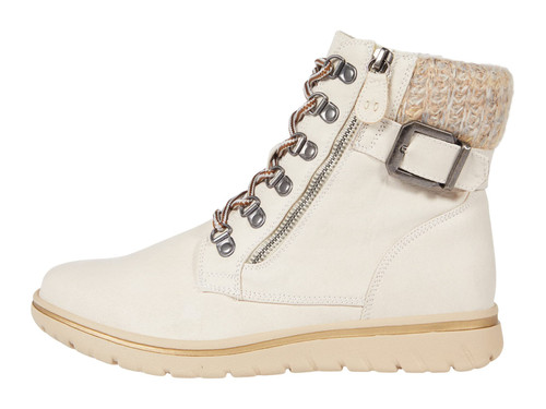 CLIFFS BY WHITE MOUNTAIN Women's Hearty Ankle Boot, Winter White/Fabric/Sweater, 8.5 W